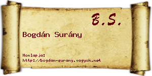 Bogdán Surány névjegykártya